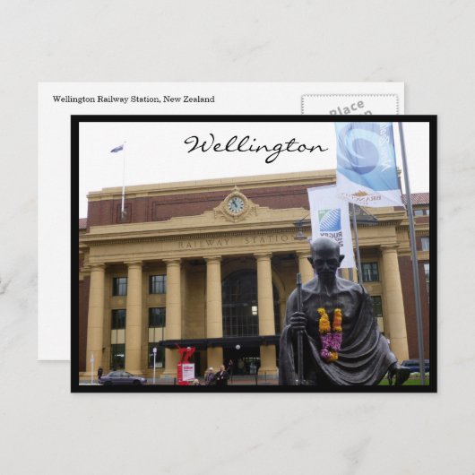 Wellington-Bahnstatue Postkarte (Vorne/Hinten)