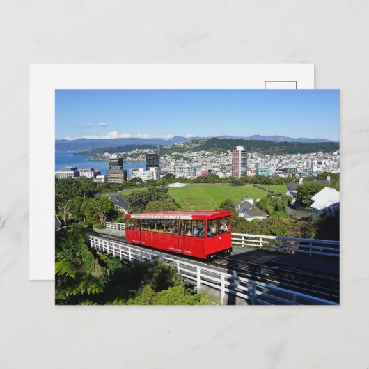 Wellington Cable Car, Neuseeland Postkarte (Vorne/Hinten)