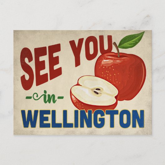Wellington Florida Apple - Vintage Travel Postkarte (Vorderseite)