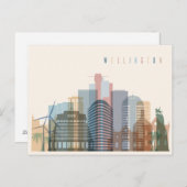 Wellington, Neuseeland | City Skyline Postkarte (Vorne/Hinten)