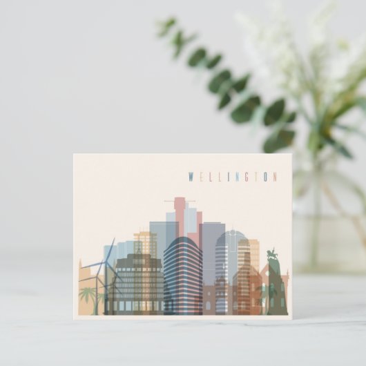 Wellington, Neuseeland | City Skyline Postkarte (Stehend Vorderseite)