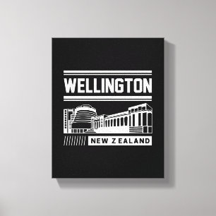Wellington Neuseeland Moderne Typografie Design Leinwanddruck