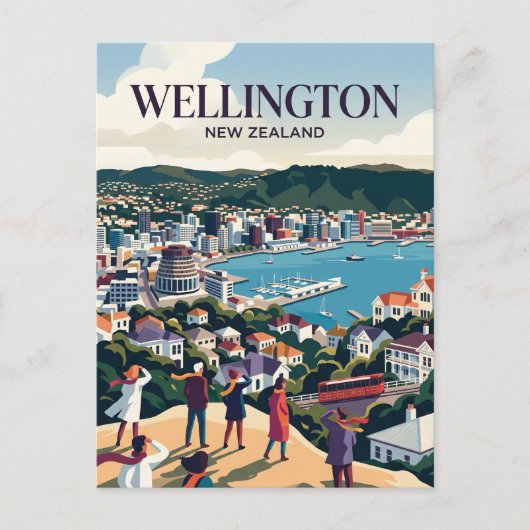 Wellington Neuseeland Postkarte (Vorderseite)