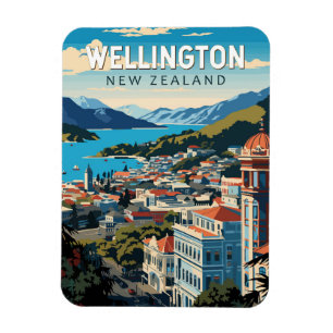 Wellington Neuseeland Reise Kunst Vintage Magnet