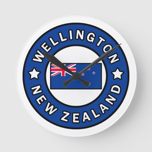 Wellington Neuseeland Runde Wanduhr (Vorderseite)