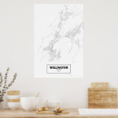 Wellington, Neuseeland (schwarz auf weiß) Poster (Küche)