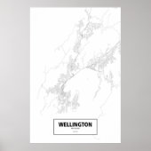 Wellington, Neuseeland (schwarz auf weiß) Poster (Vorne)