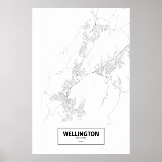 Wellington, Neuseeland (schwarz auf weiß) Poster (Vorne)