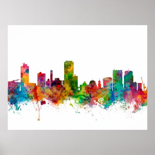 Wellington New Zealand Skyline Poster (Vorne)