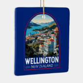 Wellington New Zealand Travel Art Vintag Keramikornament (Rechts)