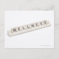Wellness auf einem Brettspiel geschrieben.