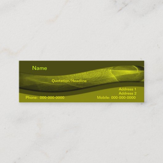 Wellness Business Card Mini Visitenkarte (Vorderseite)