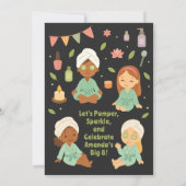 Wellness-Center-Akkuläres Kindergeburtstag-Party Einladung (Rückseite)