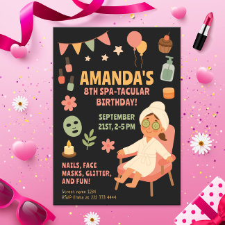 Wellness-Center-Akkuläres Kindergeburtstag-Party Einladung