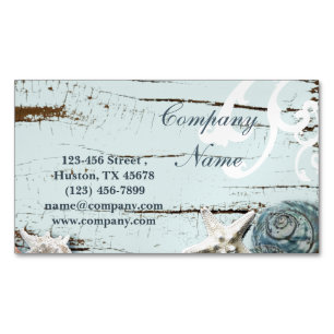 WELLNESS-CENTER Aqua Blue Beach Wald Seesterne Mus Magnetische Visitenkarte