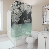 Wellness-Center aus hellgrünem Granit Duschvorhang (Beispiel)