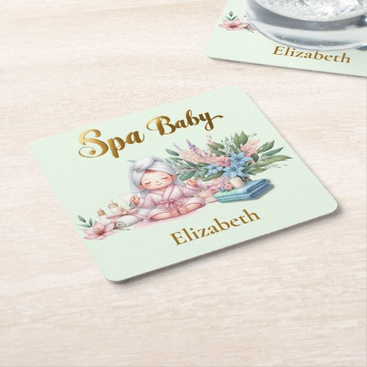 Wellness-Center Baby Dusche Party Geschirr Rechteckiger Pappuntersetzer (angewinkelt)