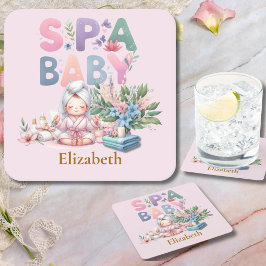 Wellness-Center Baby Dusche Party Geschirr Rechteckiger Pappuntersetzer