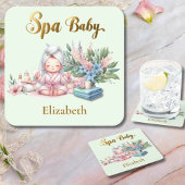 Wellness-Center Baby Dusche Party Geschirr Rechteckiger Pappuntersetzer
