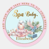 Wellness-Center Baby Dusche Vielen Dank für Goody Runder Aufkleber (Vorderseite)