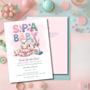Wellness-Center Babydusche - Pamper Day Pink Einladung