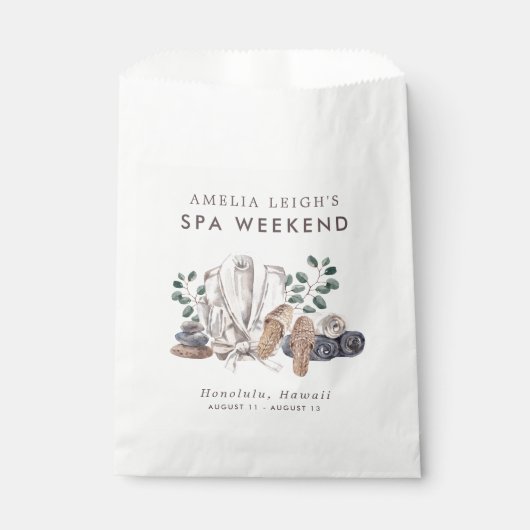 Wellness-Center Bachelorette Weekend Geschenktütchen (Vorderseite)