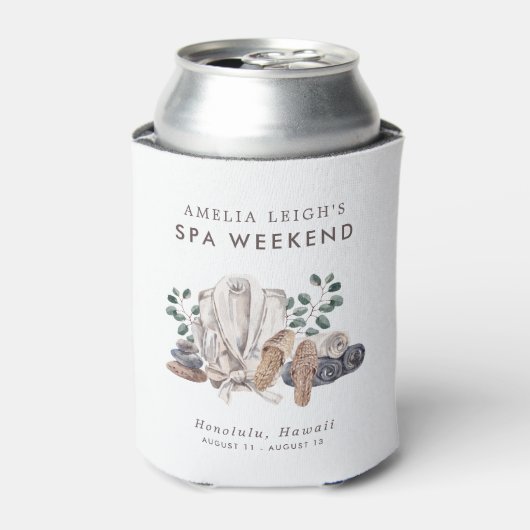 Wellness-Center Bachelorette Wochenende Einladung Dosenkühler (Kanne Vorderseite)