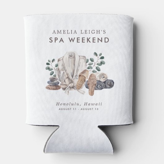 Wellness-Center Bachelorette Wochenende Einladung Dosenkühler (Rückseite)