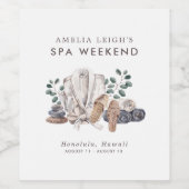 Wellness-Center Bachelorette Wochenende Einladung Weinetikett (Einzelnes Label)