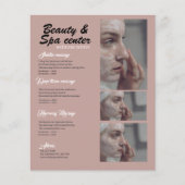 Wellness-Center Beauty Center in Rosa und Schwarz Flyer (Vorne)