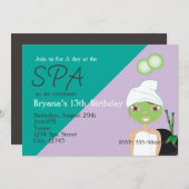 Wellness-Center Beauty Geburtstagsparty Einladung (Vorne/Hinten)