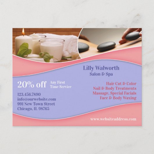 Wellness-Center Beauty Massage Postkarte (Vorderseite)