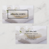 Wellness-Center Beauty White Clean Einfach modern Visitenkarte (Vorne/Hinten)