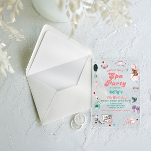 Wellness-Center Birthday Pamper Party Geburtstag Acryleinladungen