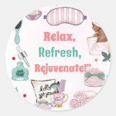 Wellness-Center Birthday Pamper Party Geburtstag Runder Aufkleber (Vorderseite)
