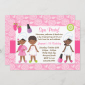 Wellness-Center Birthday Party Afroamerikaner Einladung (Vorne/Hinten)