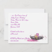 Wellness-Center Birthday Party Einladung (Rückseite)