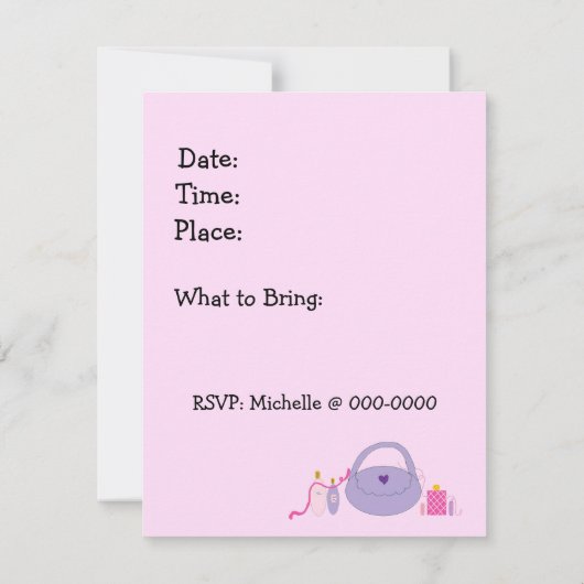 Wellness-Center Birthday Party Einladung (Rückseite)