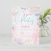 Wellness-Center Birthday Party Einladung (Stehend Vorderseite)