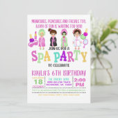 Wellness-Center Birthday Party Invasion - Mädchen Einladung (Stehend Vorderseite)