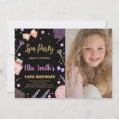 Wellness-Center Black Glitzer Foto Wellness-Center Einladung (Vorderseite)