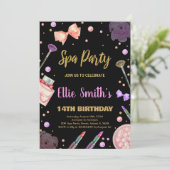 Wellness-Center Black Glitzer Wellness-Center Gebu Einladung (Stehend Vorderseite)