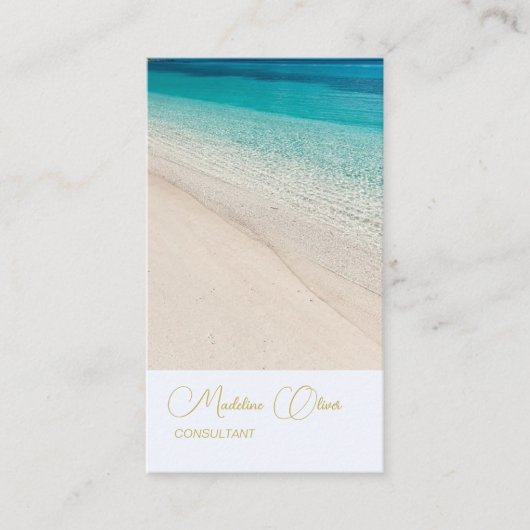 Wellness-Center Blue Beach Sea Travel Gold Stilvol Visitenkarte (Vorderseite)