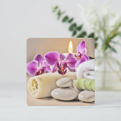 Wellness-Center Brautparty Einladung (Stehend Vorderseite)