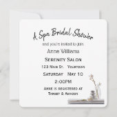 Wellness-Center Brautparty Einladung (Rückseite)