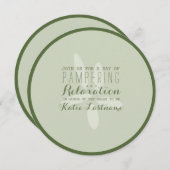 Wellness-Center Brautparty Gurke Slice Einladung (Vorne/Hinten)