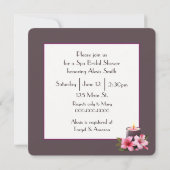 Wellness-Center Brautparty mit Orchideen Einladung (Rückseite)