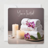 Wellness-Center Brautparty mit Orchideen Einladung (Vorderseite)