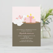 Wellness-Center-Brautparty {Rosa} Einladung (Stehend Vorderseite)