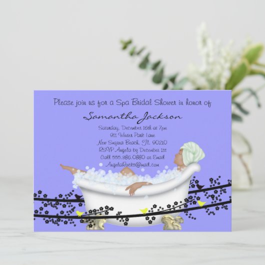 Wellness-Center Bride Brautparty Einladung (Stehend Vorderseite)